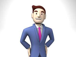 Waist Up Of Smiling Businessman