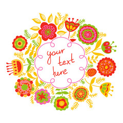 Card for congratulation with flowers