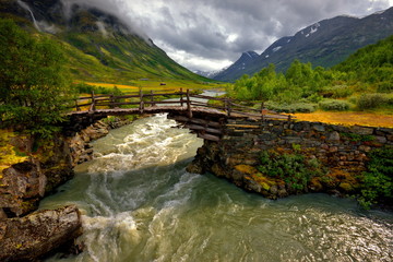 Fototapeta Norwegia ,  góry, krajobraz wiejski obraz