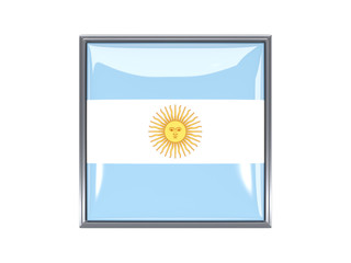 Square icon with flag of argentina