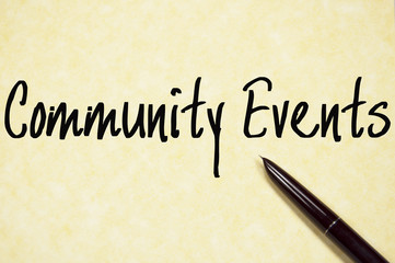 community events text write on paper