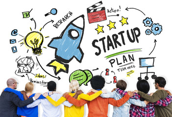 Start Up Business Launch Success People Friendship Concept