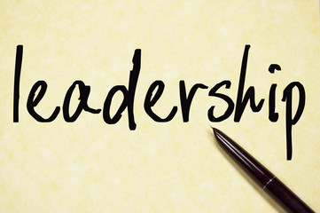 leadership word write on paper