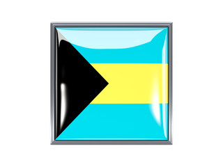 Square icon with flag of bahamas