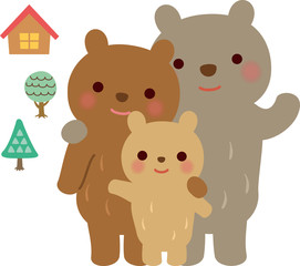 Obraz na płótnie Canvas クマの家族