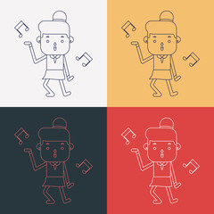 Character illustration design. businesswoman joyful cartoon