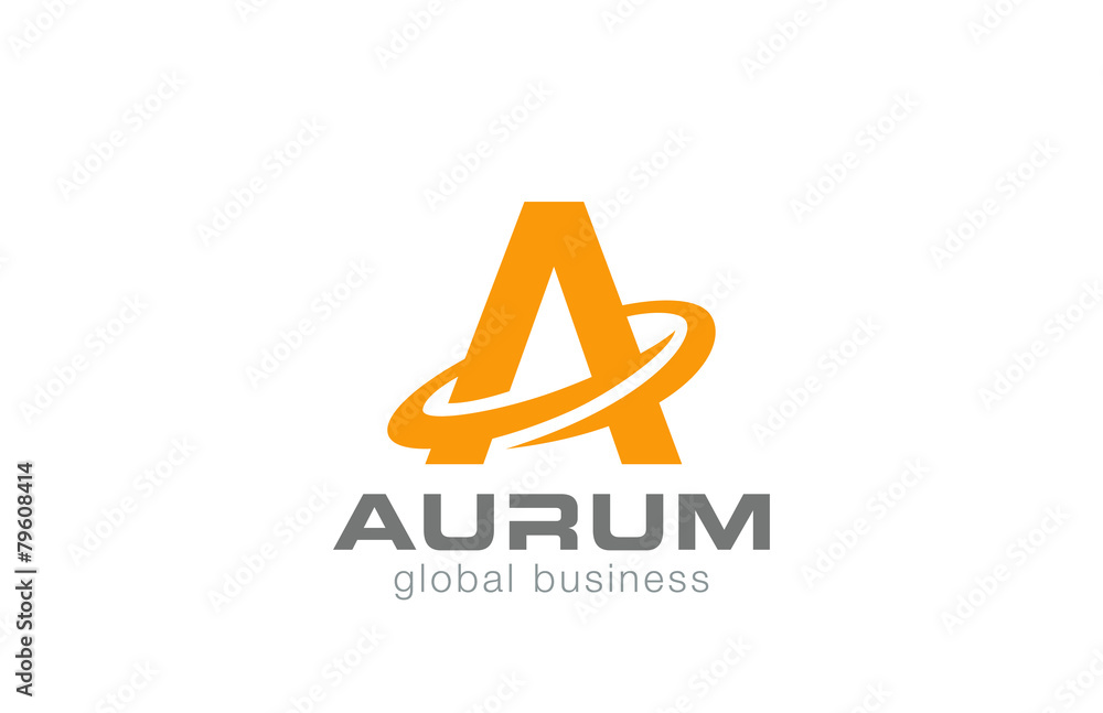 Poster letter a logo design vector. a character logotype icon