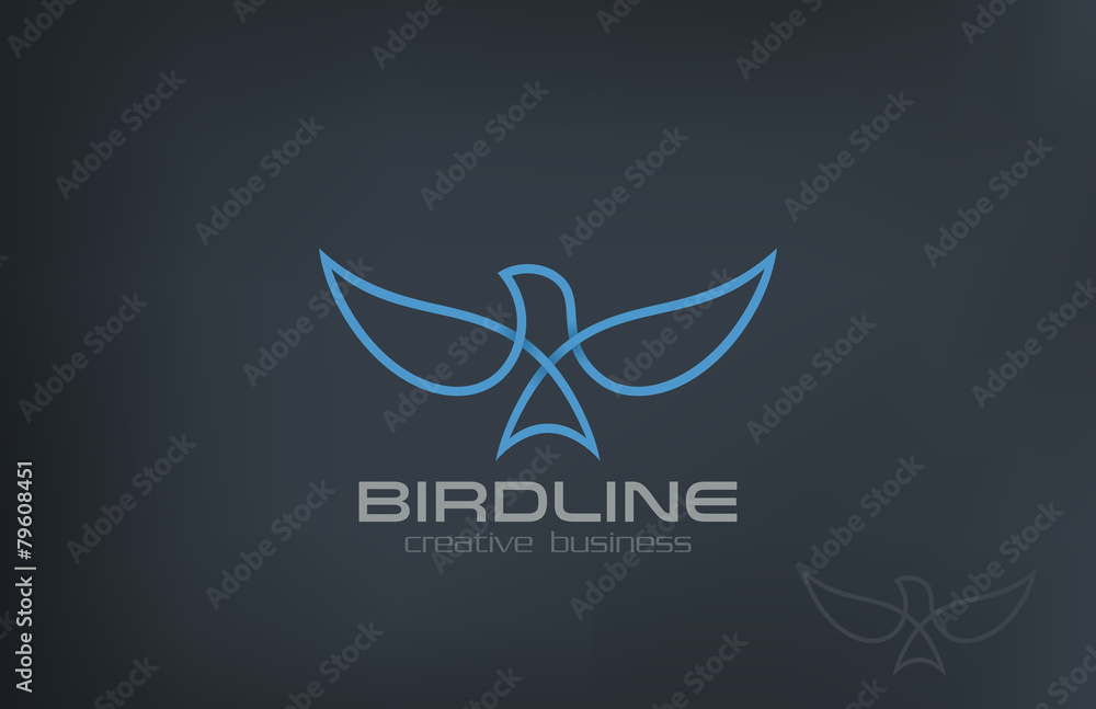 Poster abstract flying soaring bird logo design vector icon