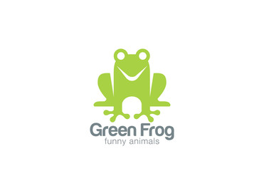 Green Frog Silhouette Logo design vector template