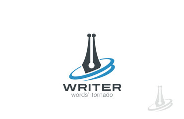 Writer Pen Logo design. Law symbol. Legal Lawyer logotype
