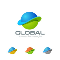 Business Global Planet Abstract Sphere Logo design icon