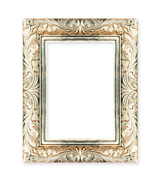 gold picture frame Isolated on white background