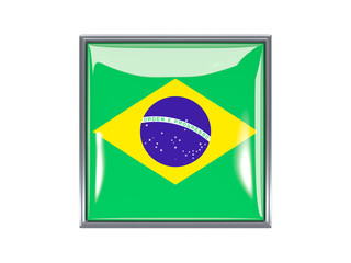 Square icon with flag of brazil