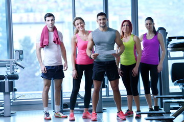 Fototapeta premium Group of people exercising at the gym