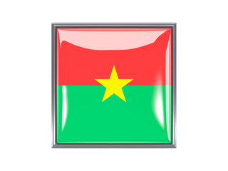 Square icon with flag of burkina faso