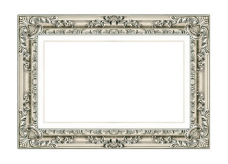 antique picture frame isolated on white background