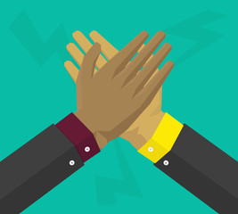 Businessman high five