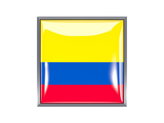 Square icon with flag of colombia