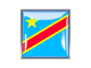 Square icon with flag of democratic republic of the congo