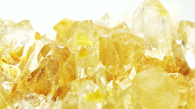 Citrine semigem geode crystals geological mineral isolated
