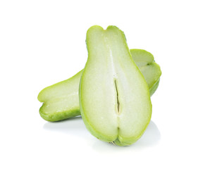 Chayote on white background
