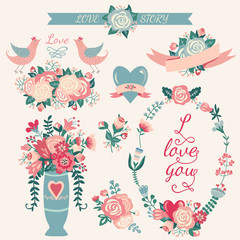 Floral collection with  design elements