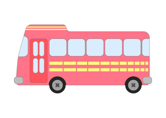 ピンク色のバス