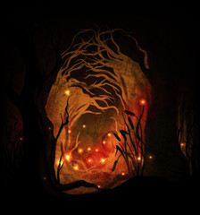Scary forest background