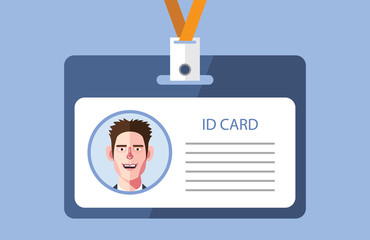 Flat characters of id card concept illustrations