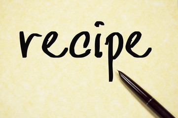 recipe word write on paper