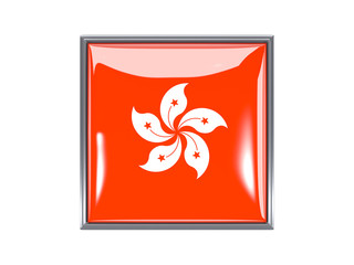 Square icon with flag of hong kong