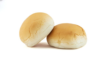 fresh double bread isolated on white background