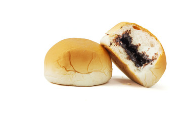 fresh double bread isolated on white background