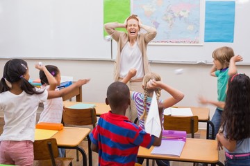 Naughty pupils in class