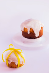 Easter cake on a white background. Selective focus.