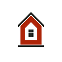 Real estate simple business icon isolated on white background, a