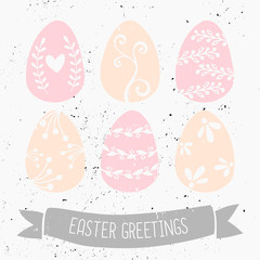 Hand Drawn Easter Greeting Card Template