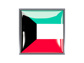 Square icon with flag of kuwait