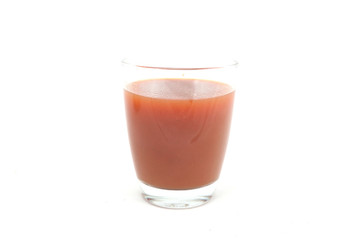 Full juice fresh ripe red strawberries isolated on white