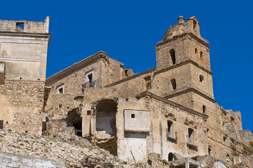 Panoramic view of Craco. Basilicata. Italy.