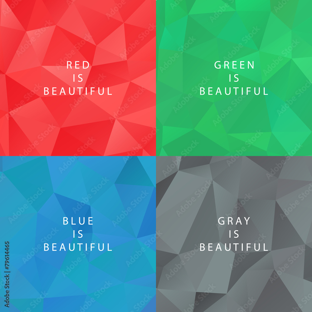 Poster Set of color abstract polygonal backgrounds.