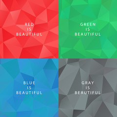 Set of color abstract polygonal backgrounds.