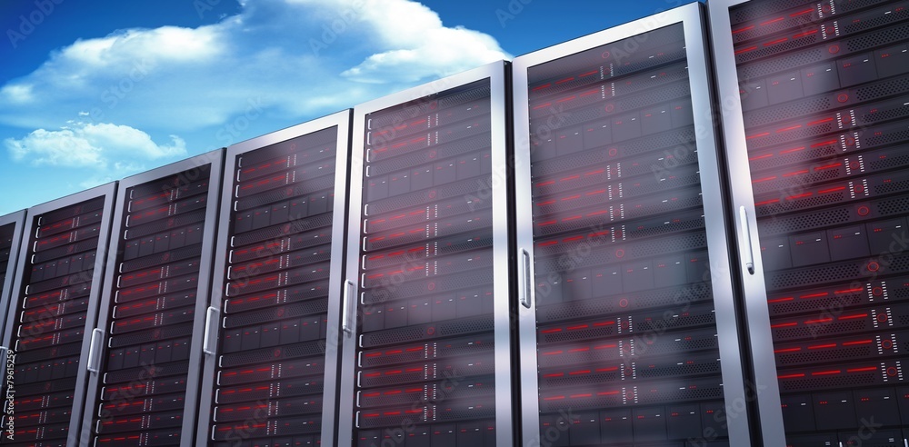 Aufkleber composite image of server towers