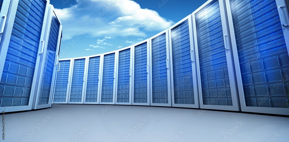 Poster composite image of server towers