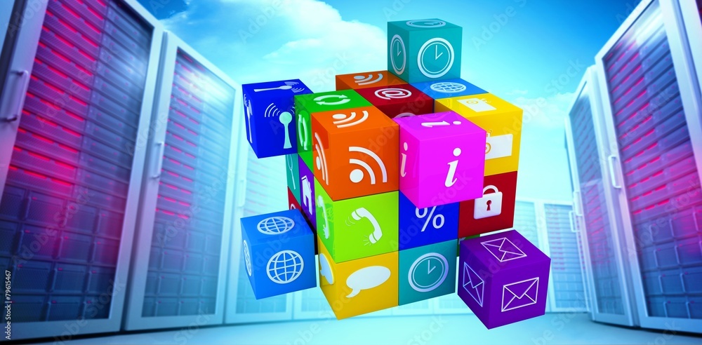 Poster Composite image of app cube