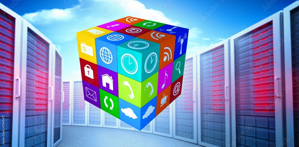 Poster Composite image of app cube