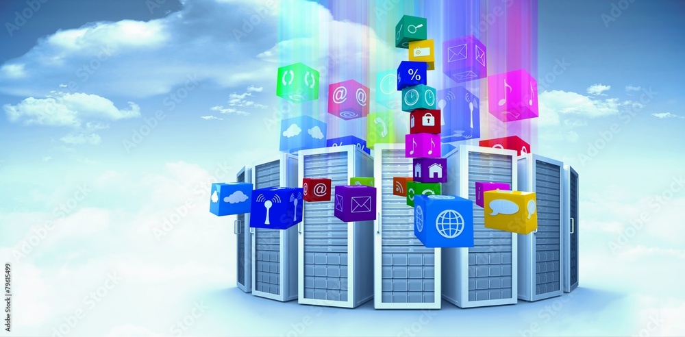 Poster Composite image of app cubes