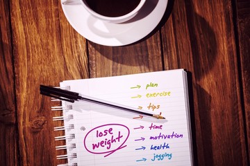 Composite image of diet plan