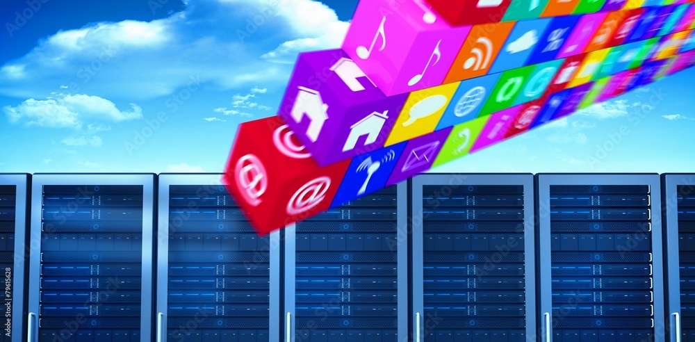 Poster composite image of wall of apps