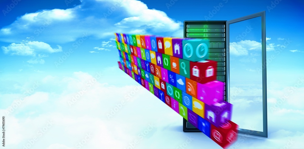Poster composite image of wall of apps